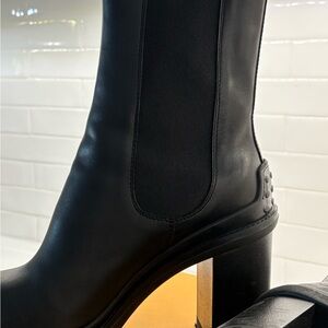 Tod's Midnight Black Chunky Heeled Boots